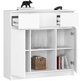 COMMODE K100 2D 3T 1P PK BLANCHE