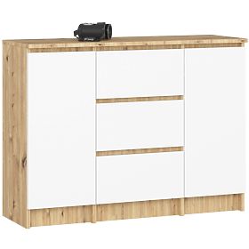 COMMODE K100 2D 3T PK CHÊNE ARTISAN / BLANC