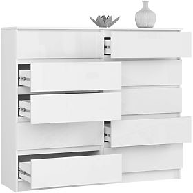 COMMODE K140 10TIROIRS CLP PK BLANC BRILLANT