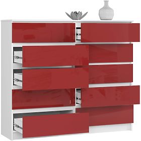 COMMODE K140 10TIROIRS CLP PK ROUGE BRILLANT