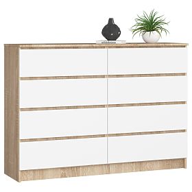 COMMODE K140 8TIROIRS CLP PK SONOMA / BLANC