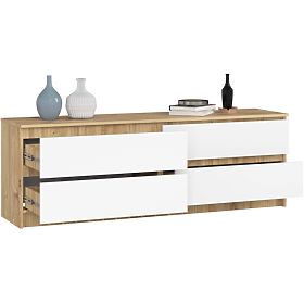 COMMODE K160 4TI CLP PK CHÊNE ARTISAN / BLANC