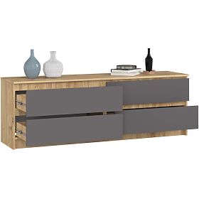 COMMODE K160 4TI CLP PK CHÊNE ARTISAN / GRIS