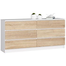 COMMODE K160 6TIROIRS CLP PK BLANC / SONOMA