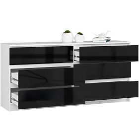 COMMODE K160 6TIROIRS CLP PK NOIR BRILLANT