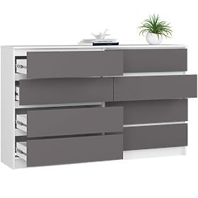 COMMODE K160 8TIROIRS CLP PK BLANC / GRIS
