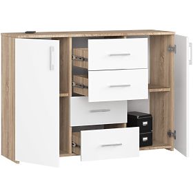 COMMODE K45 PK CHÊNE SONOMA / BLANC
