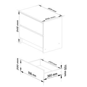 COMMODE K60 2TIROIRS CLP PK BLANC