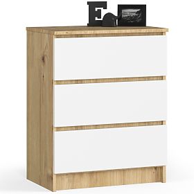 COMMODE K60 3TI CLP PK CHÊNE ARTISAN / BLANC