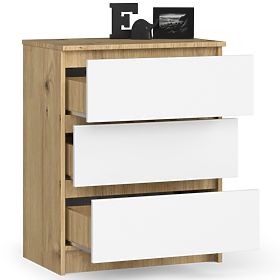 COMMODE K60 3TI CLP PK CHÊNE ARTISAN / BLANC