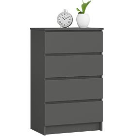 COMMODE K60 4TIROIRS CLP PK GRIS GRAPHITE