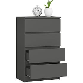 COMMODE K60 4TIROIRS CLP PK GRIS GRAPHITE
