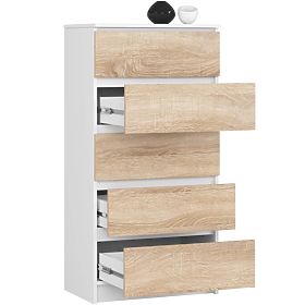 COMMODE K60 5TIROIRS CLP PK BLANC / SONOMA