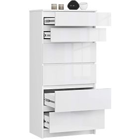 COMMODE K60 6TIROIRS CLP PK BLANC BRILLANT