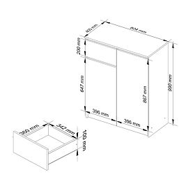 COMMODE K80 2D 1SZ CLP PK CAPPUCCINO BRILLANT