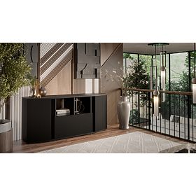 Commode MICHELLE noir/chêne viking, Halmar