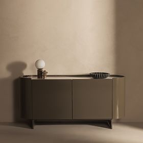 Commode ovale Nari, vert/gris, spiek, brillant