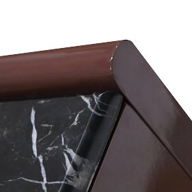 Commode à quatre portes Loren, bordeaux/marron, marbre, brillant