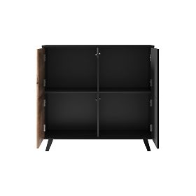 Commode RANDOM KM-2 - Chêne Wotan/Noir, Halmar