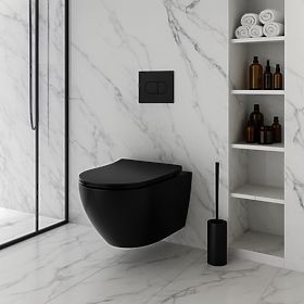 Cuvette WC suspendue Rea Carlo Mini Tornado NF NOIR MAT, Rea