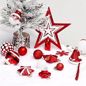 DÉCORATIONS DE NOËL ROUGE ET BLANC 78PCS SYSD1688-113