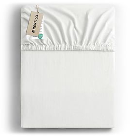 Drap-housse AMBER couleur blanche style classique matériau jersey 80-90x200 DecoKing