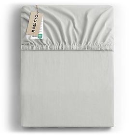 Drap-housse AMBER couleur blanche style classique matériau jersey 80-90x200 DecoKing