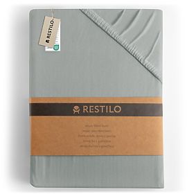 Drap-housse AMBER couleur gris style classique matériau jersey 80-90x200 DecoKing