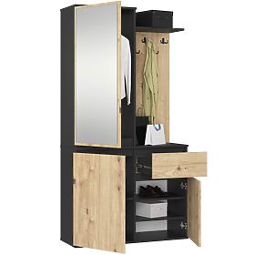 ENSEMBLE D'ENTRÉE ENTRO PK NOIR / CHÊNE ARTISAN
