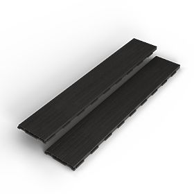 Ensemble de 16 lames de terrasse composites Ardena en bois WPC gris foncé, montage facile