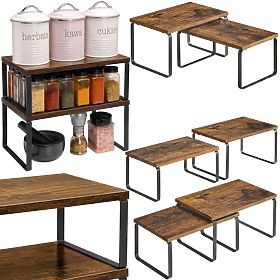 Ensemble de 2 étagères en bambou GINGER RUSTIC