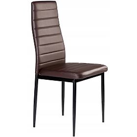 Ensemble de 4 chaises en cuir écologique avec dossier haut - marron, MODERNHOME