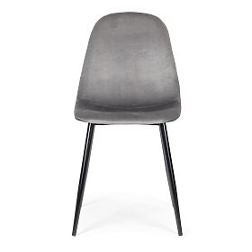 Ensemble de 4 chaises en velours pour salle à manger et salon - gris