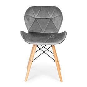 Ensemble de 4 chaises en velours pour salle à manger et salon - gris, MODERNHOME