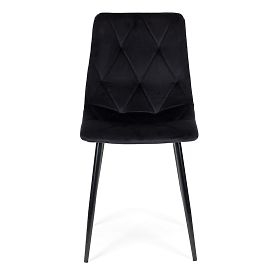 Ensemble de 4 chaises matelassées en velours pour salle à manger et salon - noires