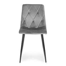 Ensemble de 4 chaises rembourrées en velours pour salle à manger et salon - gris, MODERNHOME