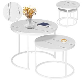 Ensemble de deux tables Bílý Galen Small Marbre Blanc