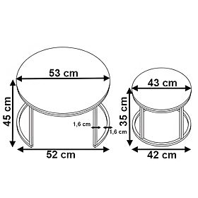 Ensemble de deux tables Bílý Galen Small Marbre Blanc
