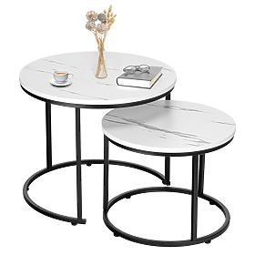 Ensemble de deux tables loft Galen Small Marbre Blanc