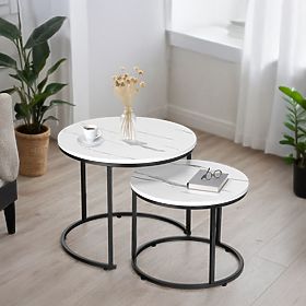 Ensemble de deux tables loft Galen Small Marbre Blanc