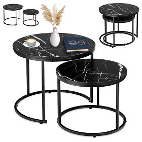 Ensemble de deux tables loft Galen Small Marbre Noir, Halmar