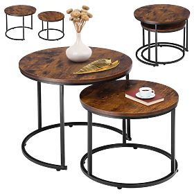 Ensemble de deux tables loft Galen Small Rustic