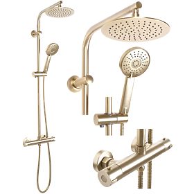 Ensemble de douche avec thermostat REA Bliss or brossé, Rea