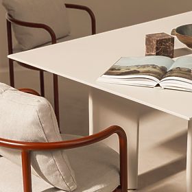 Ensemble de jardin Amarello, table 220 cm + 6 chaises, aluminium, beige clair/marron bordeaux