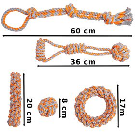 Ensemble de jouets à tirer pour chiens SPANKY 5 pièces