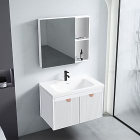 Ensemble de meubles de salle de bain avec lavabo Mario 60cm Blanc