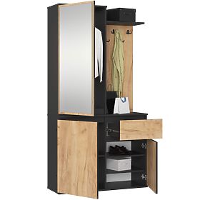 ENSEMBLE DE MEUBLES POUR ENTRÉE ENTRO PK NOIR / CHÊNE CRAFT