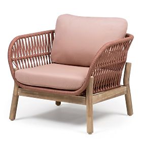 Ensemble de mobilier de jardin Fiorentino aspect teck, tressage, bois d'acacia clair FSC, terre cuit