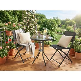 Ensemble de mobilier de jardin FLORA table + 2 chaises