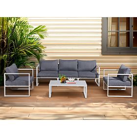 Ensemble de mobilier de jardin (grand canapé 3 places, 2 x fauteuils + table) MOSTRARE aluminium bla